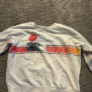 cream o’neill crew neck, size large but runs small, cute pattern